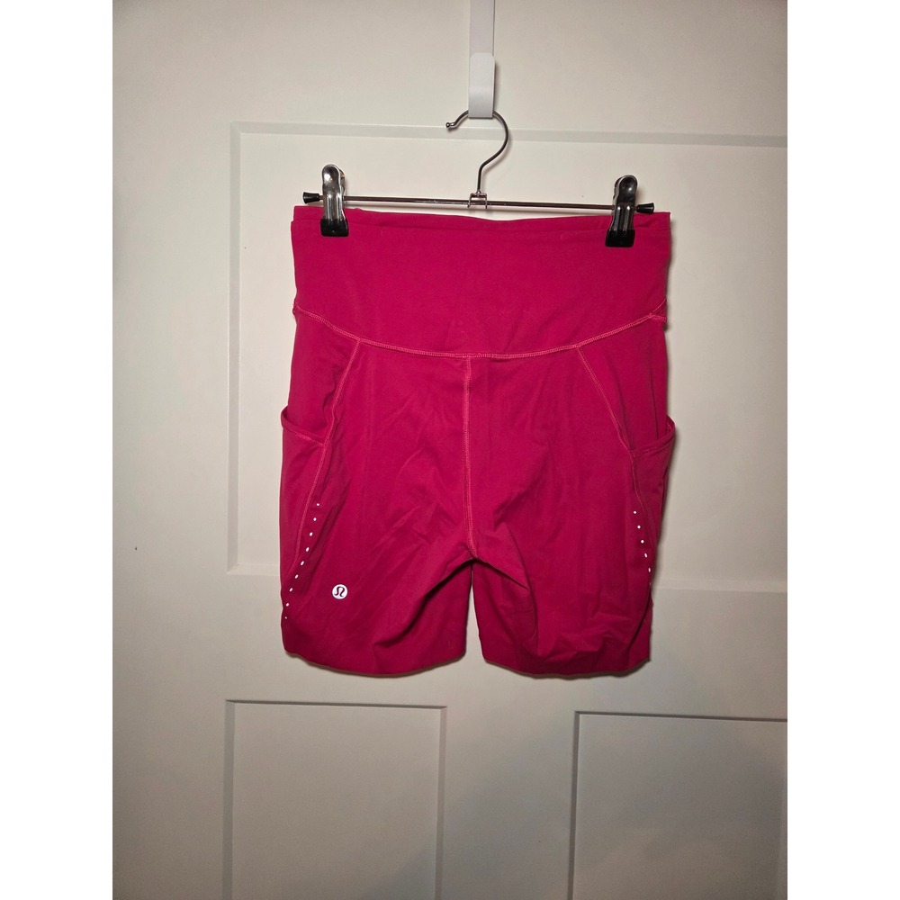 Lululemon Fast and Free High-Rise Short 8" Pink Nulux Running Shorts Size 6